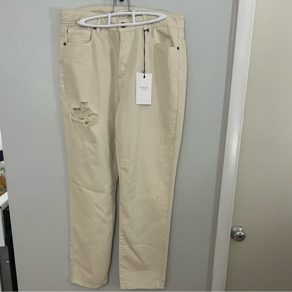 NWT Hidden Tracey High Rise Straight Leg Jeans Distressed Size 10/30